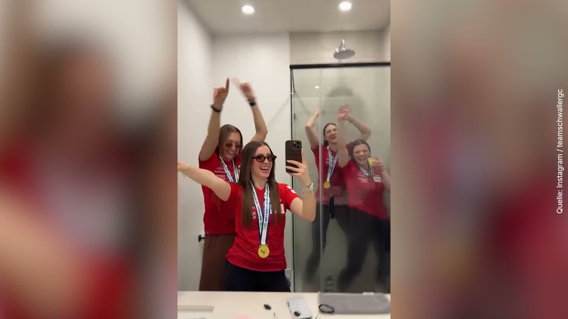 Curling-Weltmeisterinnen feiern Triumph in Calgary wild